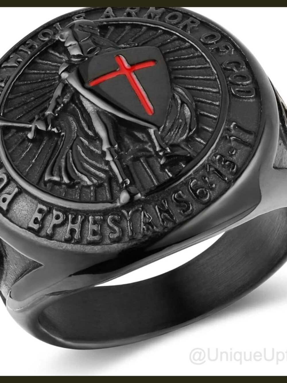 Men's Stainless Steel Knight Templar Ring Size 10 Cross